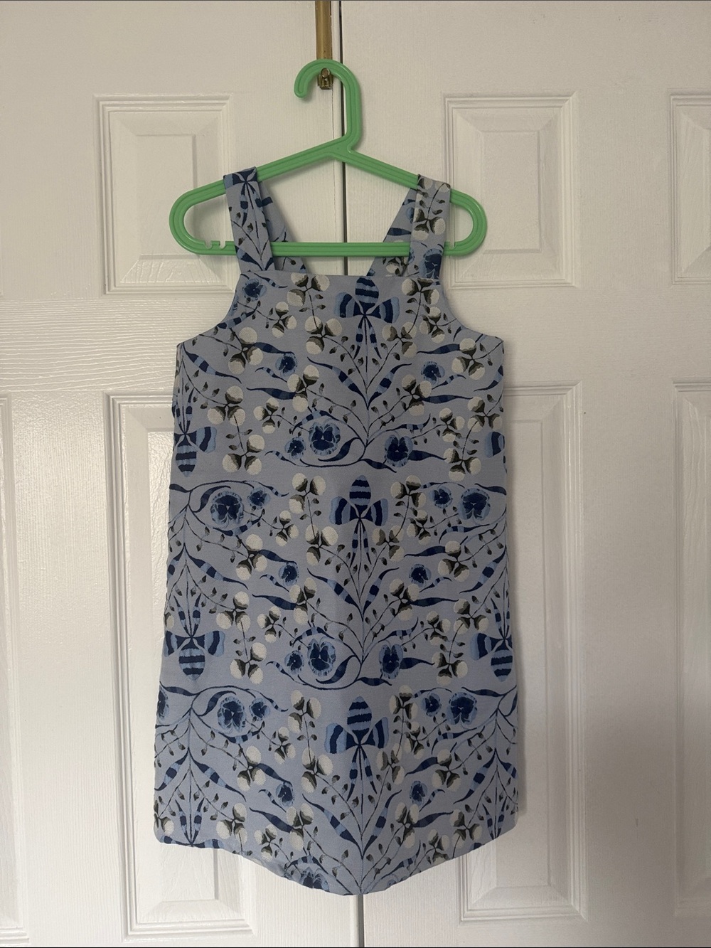 H&M Georgia Beaumont Blue Floral Tank Dress with Navy Accents